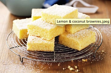 brownie de limón y coco