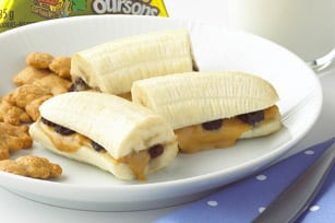 Bananas con mantequilla de cacahuetes