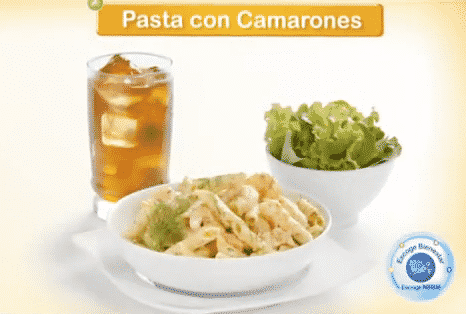 Pasta con camarones