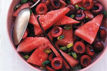 Ensalada de sandia y cerezas