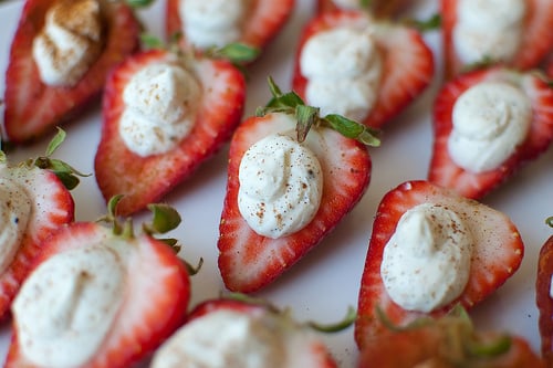 Fresas rellenas con crema mascarpone