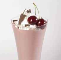 Batido de chocolate y cerezas