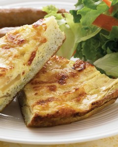 Frittata con manzanas y queso