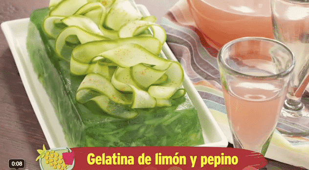 Gelatina de limón y pepino