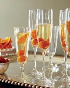 Coctel de champagne y kumquat