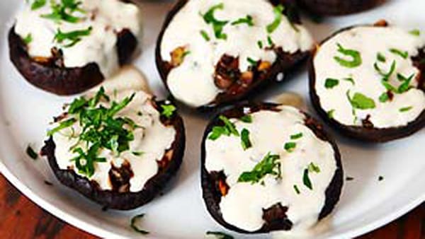 Hongos Portobello con Salsa de Queso