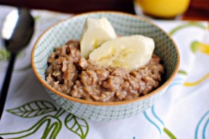 Avena con un toque de nutella y banana