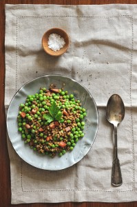 Ensalada de guisantes y lentejas