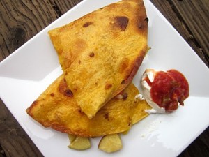 Quesadillas de pollo y manzanas