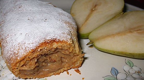 Strudel de Pera y Café