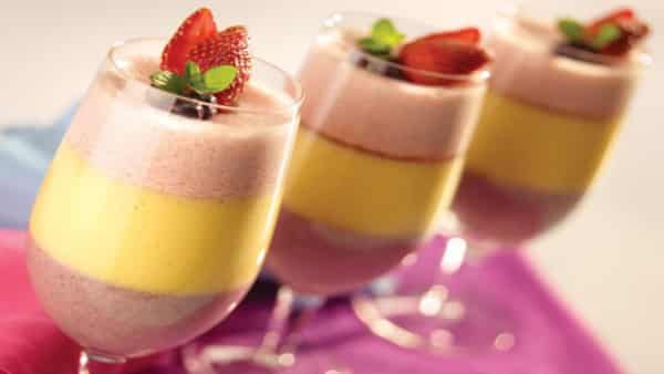 Postre Tricolor con Frutas Congeladas