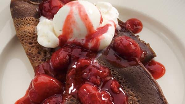 Panqueques de Chocolate con Helado