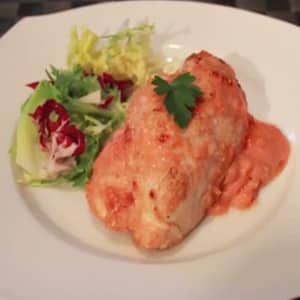 Pechugas de Pollo al Horno en Salsa Aurora