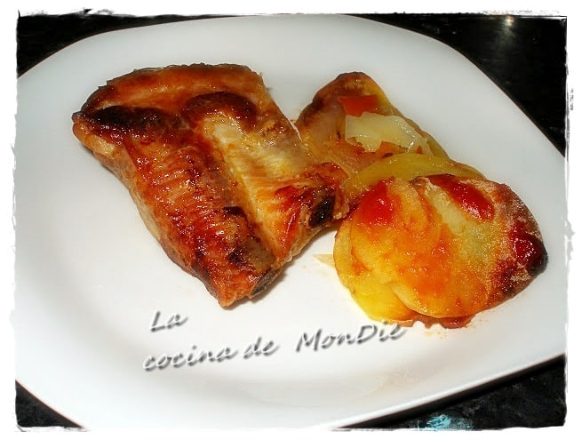 Costilla al horno con patatas