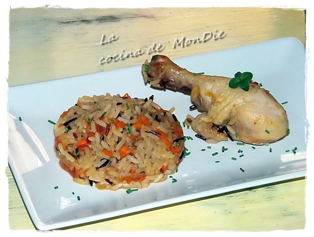 Pollo con arroz salvaje