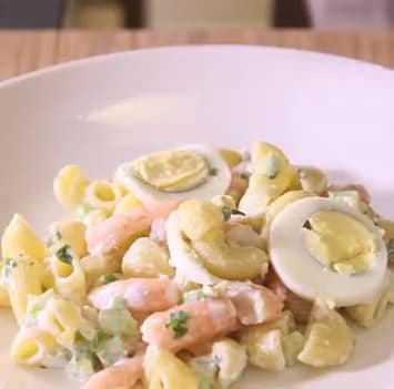 Pasta de Coditos con Camarones