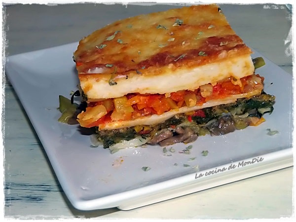 Lasagna vegetal tricolor