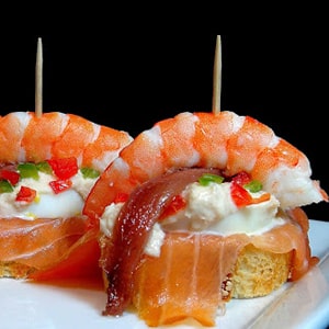 Pintxo de Salmón y Langostino