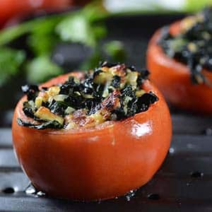 Tomates rellenos de Queso y Espinacas