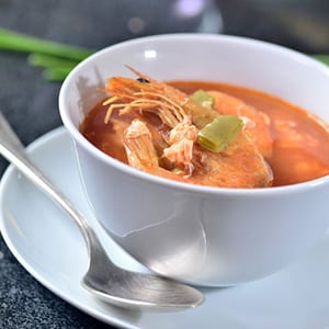 Caldo de Camarón con Nopales