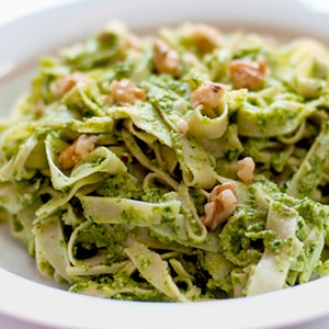 Pasta con Pesto de Espinaca