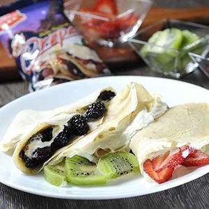 Crepas cremosas de fruta