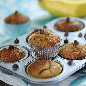 Cup Cakes de Plátano y Chocolate