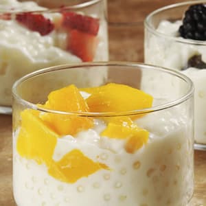 Tapioca cremosa con Fruta